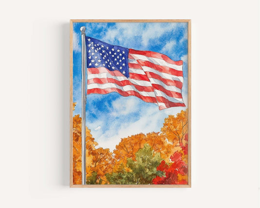 American Flag Artwork | Patriotic USA Wall Art & Home Decor | United States Poster Print | American Flag Home Decoration