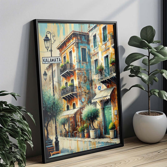 Kalamata Art Print - Greek Travel Poster, Mediterranean Wall Art, Housewarming Gift, Greece Artwork, European Coastal Decor