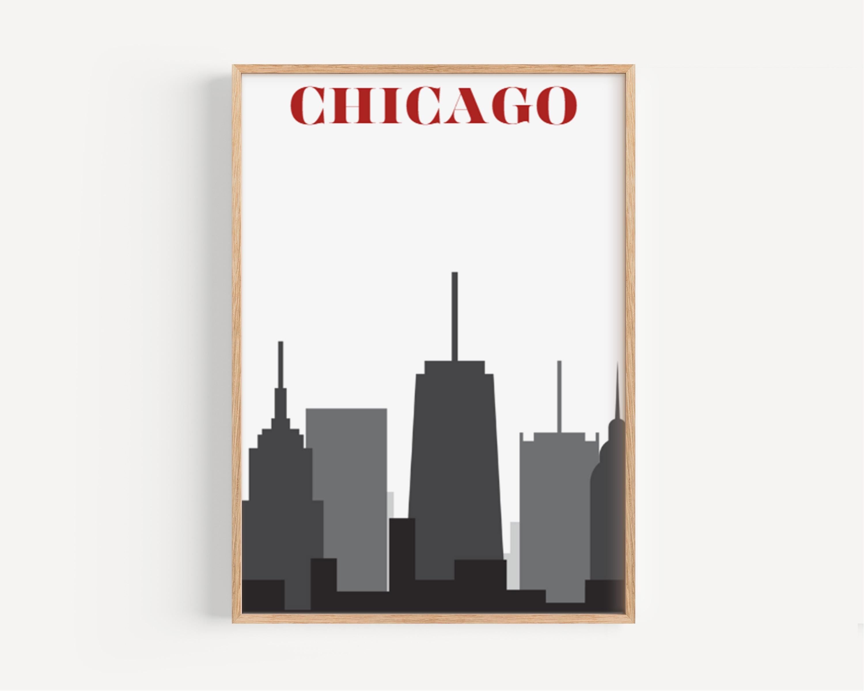 Chicago Skyline Print - Chicago, Illinois, USA