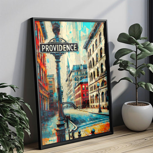 Print Providence Wall Art Rhode Island Travel Poster Housewarming Gift American City Map Decor