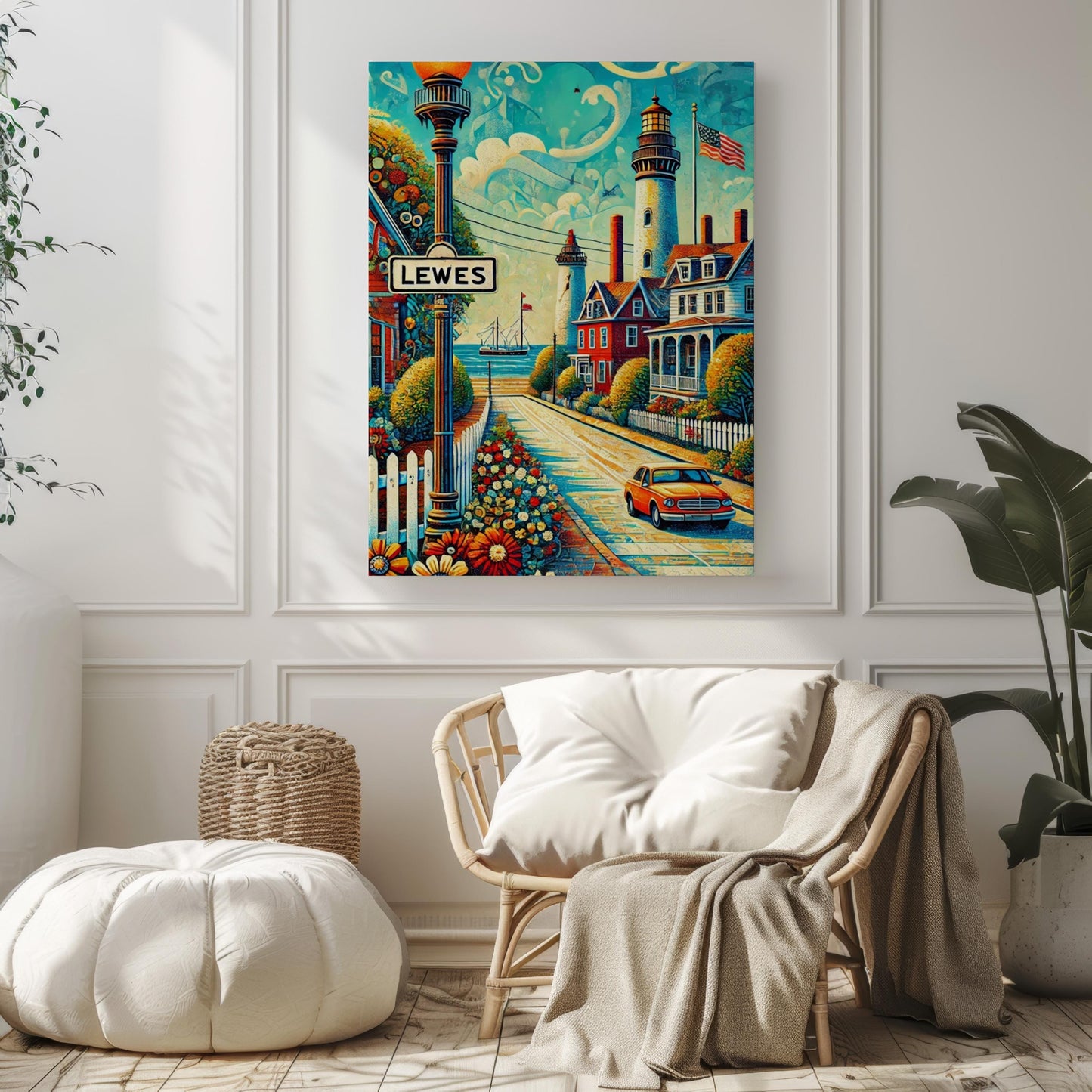 Wall Art Lewes Delaware Print Travel Poster USA Souvenir Home Decor Gift Housewarming Wall Decor