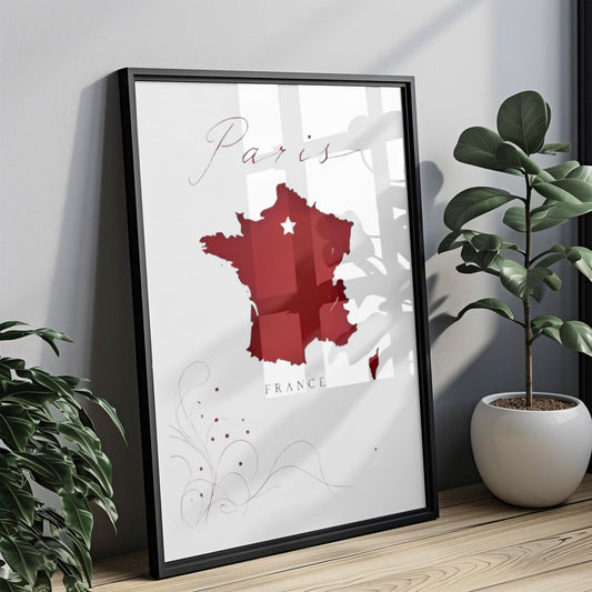 France Paris Wall Art Print - Travel Home Decor, France Gift, Housewarming Wall Artwork, Chic French Office Decoration