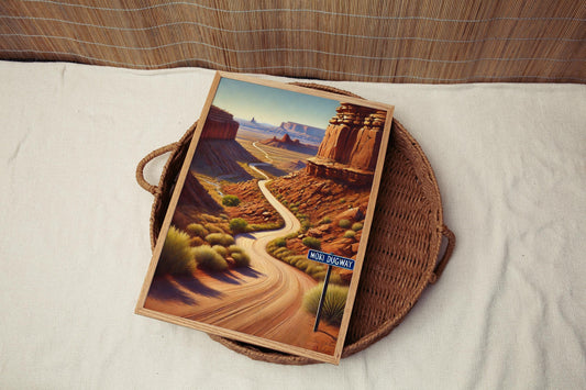 Moki Dugway Wall Art Print - Utah Travel Poster, American Souvenir, Housewarming Gift, Scenic Utah Landscape Artwork