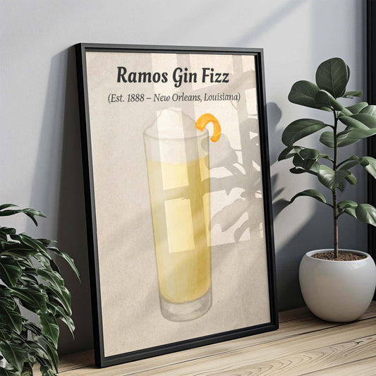 Ramos Gin Fizz Cocktail Art