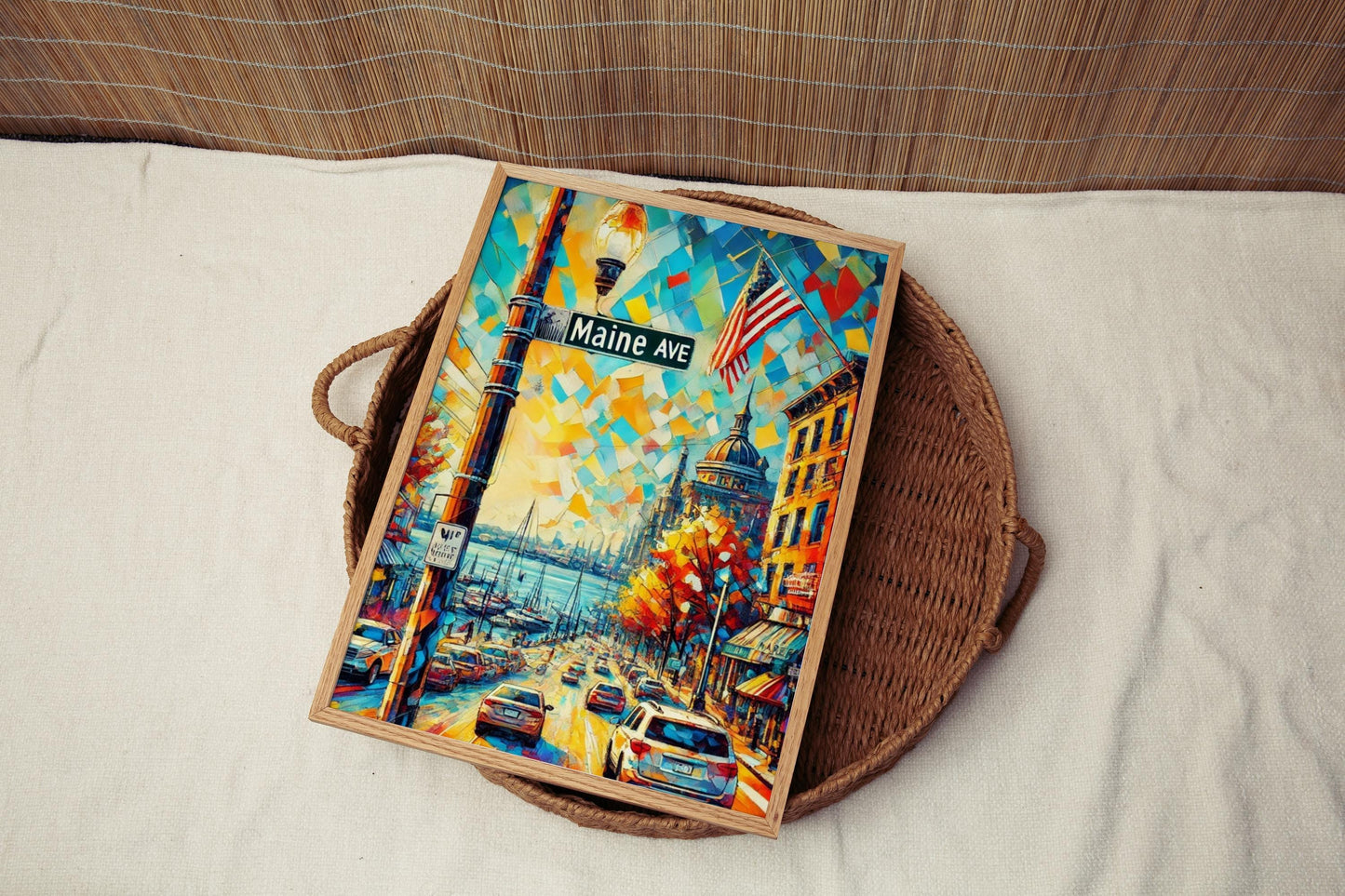 Washington DC Maine Ave Wall Art, Travel Poster Print, USA Gift, Washington DC Home Decor, Housewarming Wall Art, Maine Avenue Print