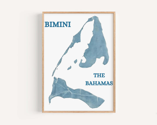 Bimini Print Bahamas Wall Art, Tropical Travel Decor, Vacation Artwork, Housewarming & College Gift, Coastal Home Decoration
