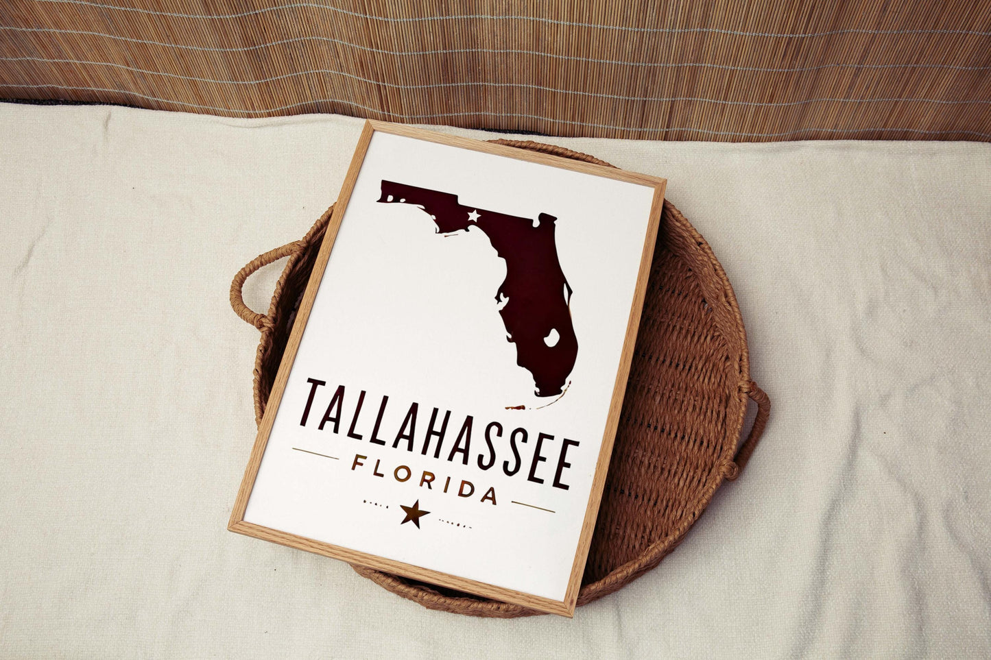 Tallahassee Print Wall Art – Florida Travel Decor, College Gift, Housewarming & FL State Home Poster