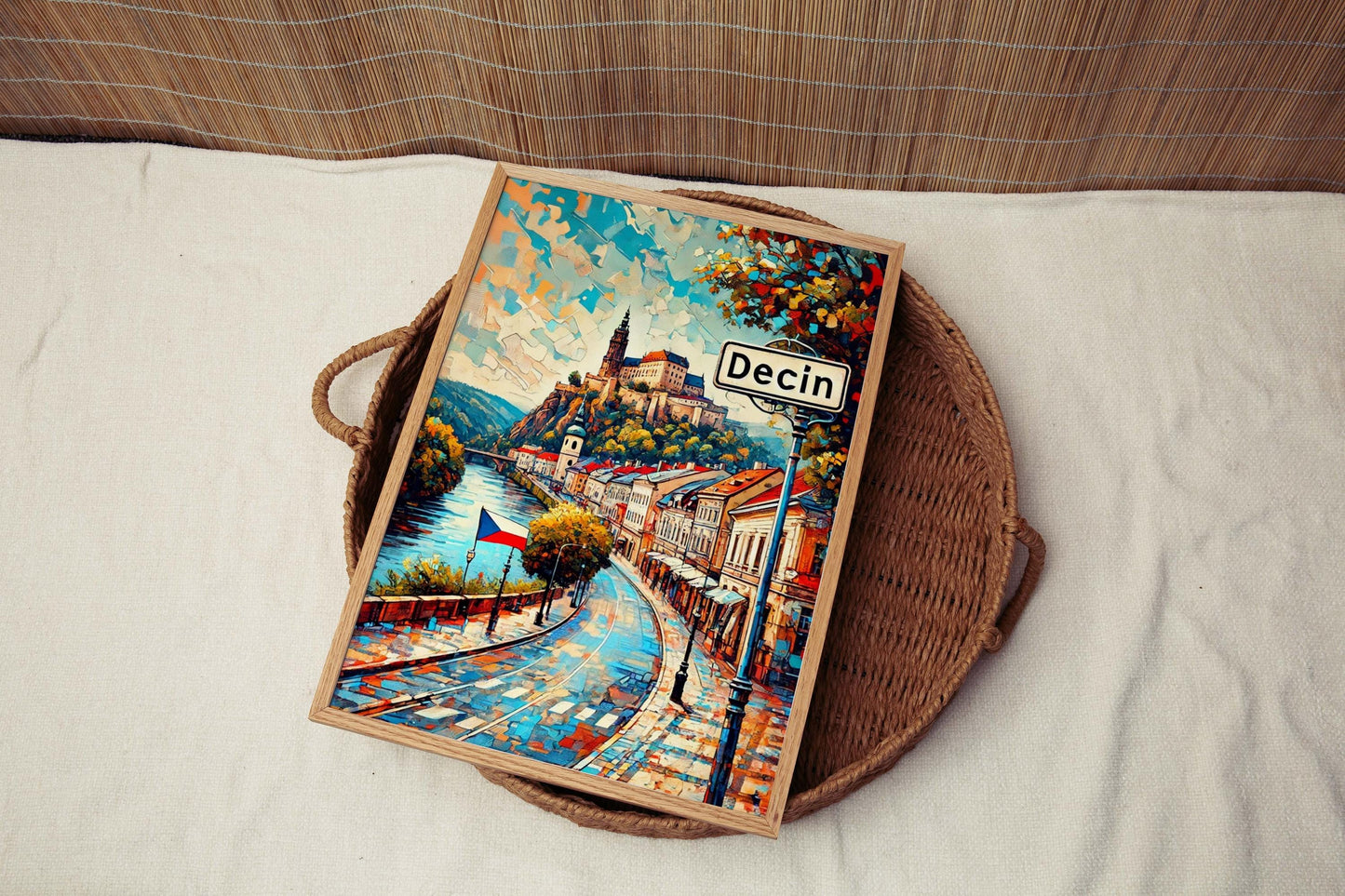 Decín Art Wall Print – Czech Republic Travel Poster, Cityscape Home Decor, Europe Gift & Housewarming Present