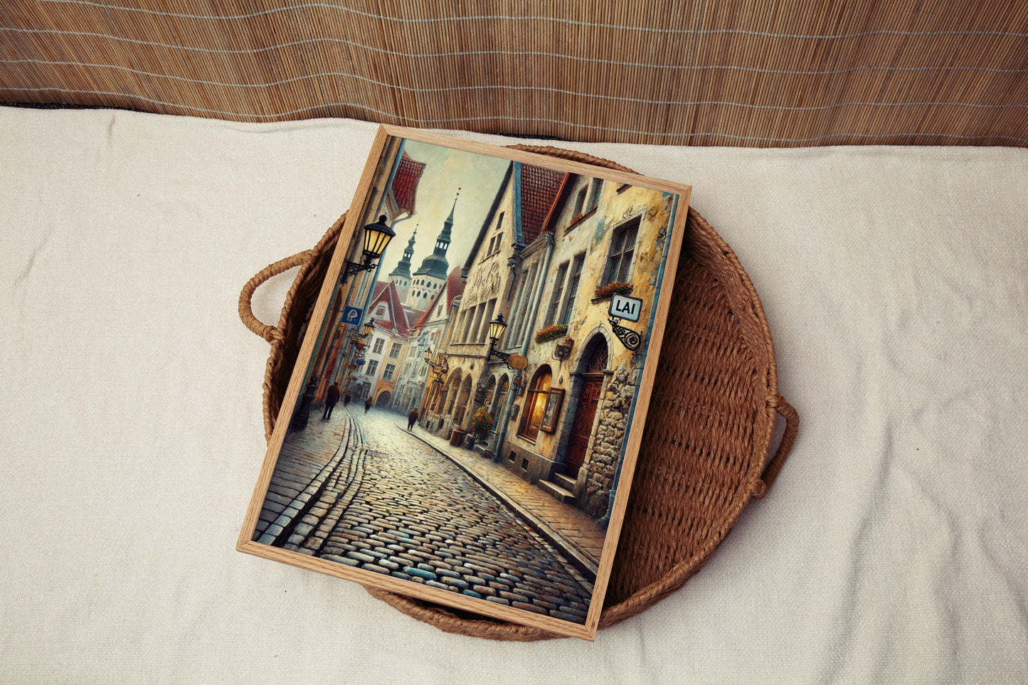 Lai Street, Tallinn Print: Medieval Estonia Travel Poster