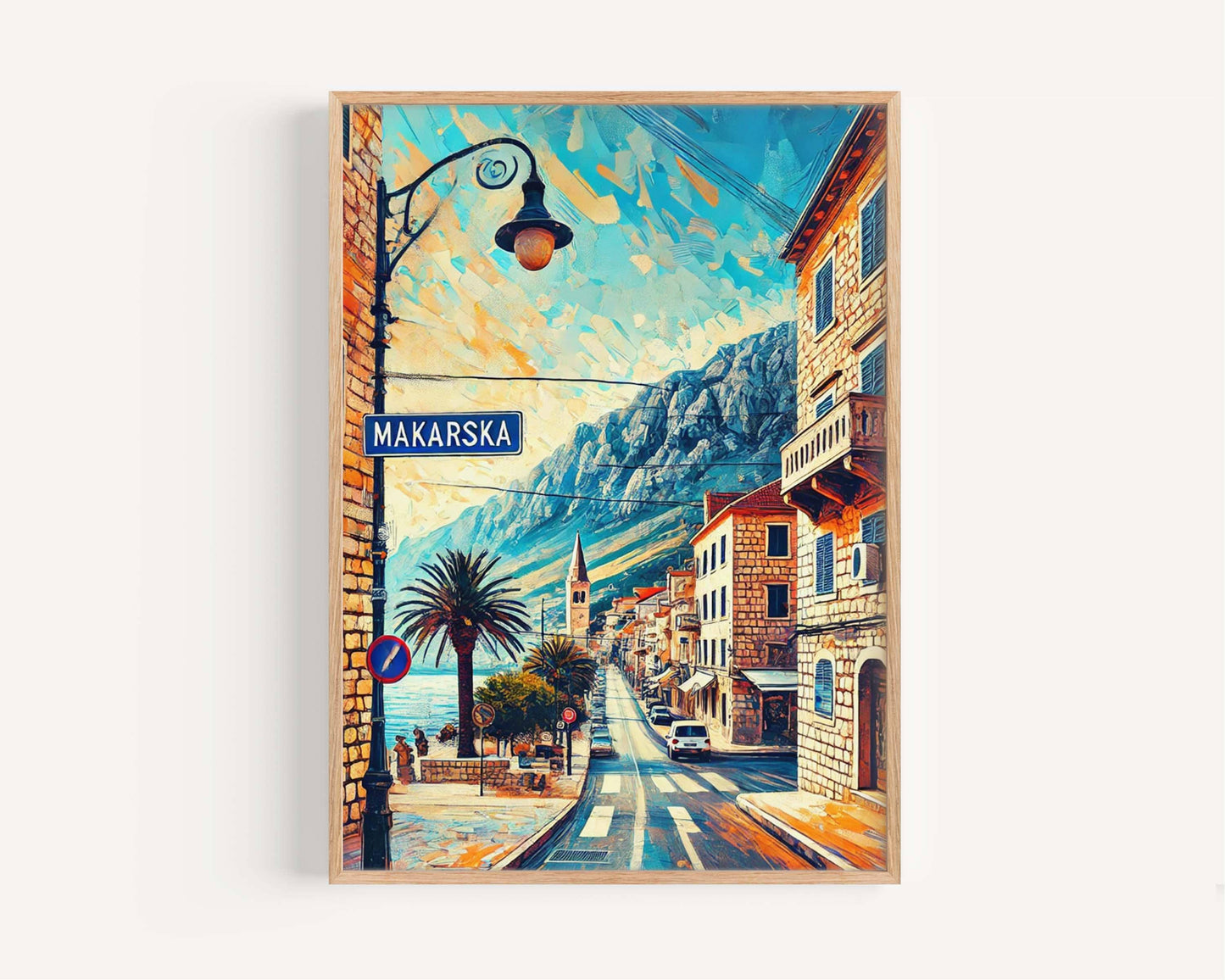 Makarska Art - Croatian City Wall Print, Travel Poster, Europe Coastal Decor, Housewarming Gift, Makarska Travel Art