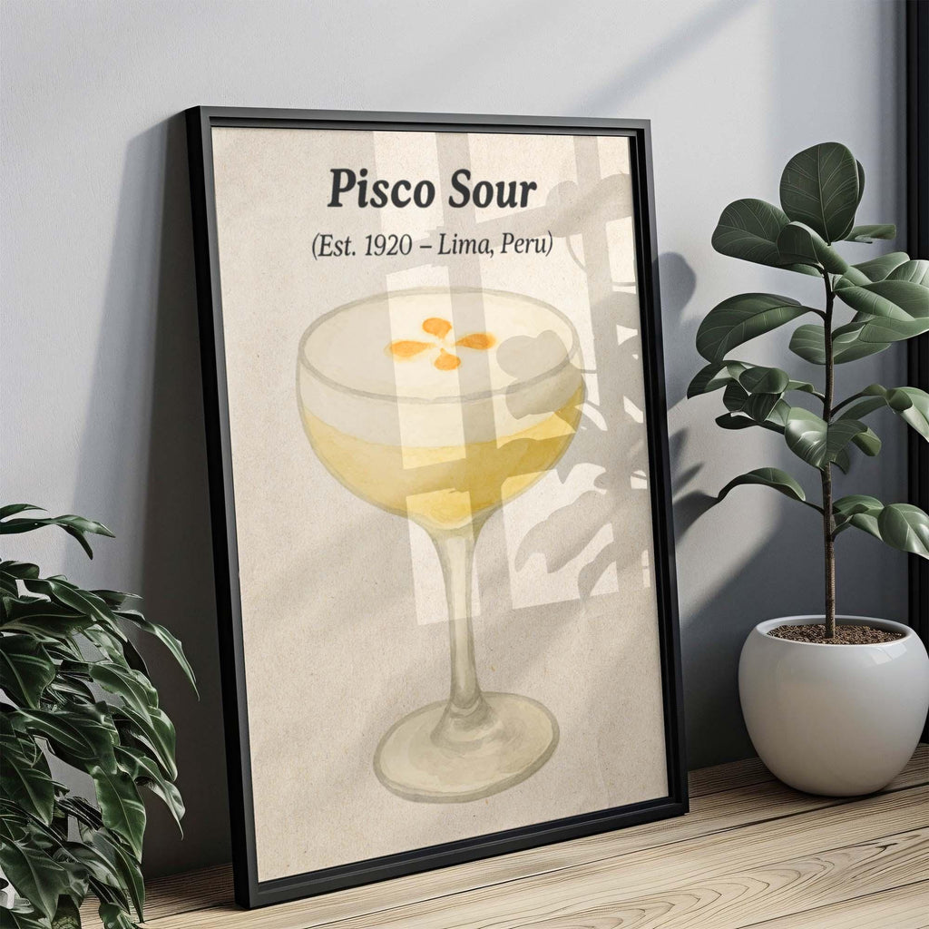 Pisco Sour Cocktail Wall Art Modern