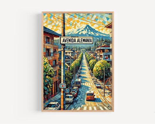 Valparaíso Chile Print, Avenida Alemania, Cityscape Travel Poster
