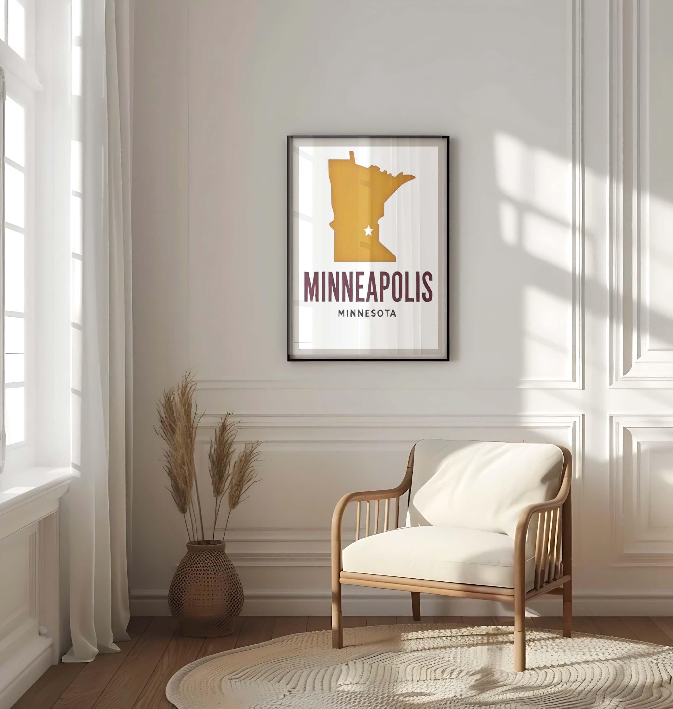 Minneapolis Wall Art, Minneapolis Print, Minnesota Art, Minnesota Gift, Travel Print, Home Decor, Housewarming Gift, College Wall Art, MN