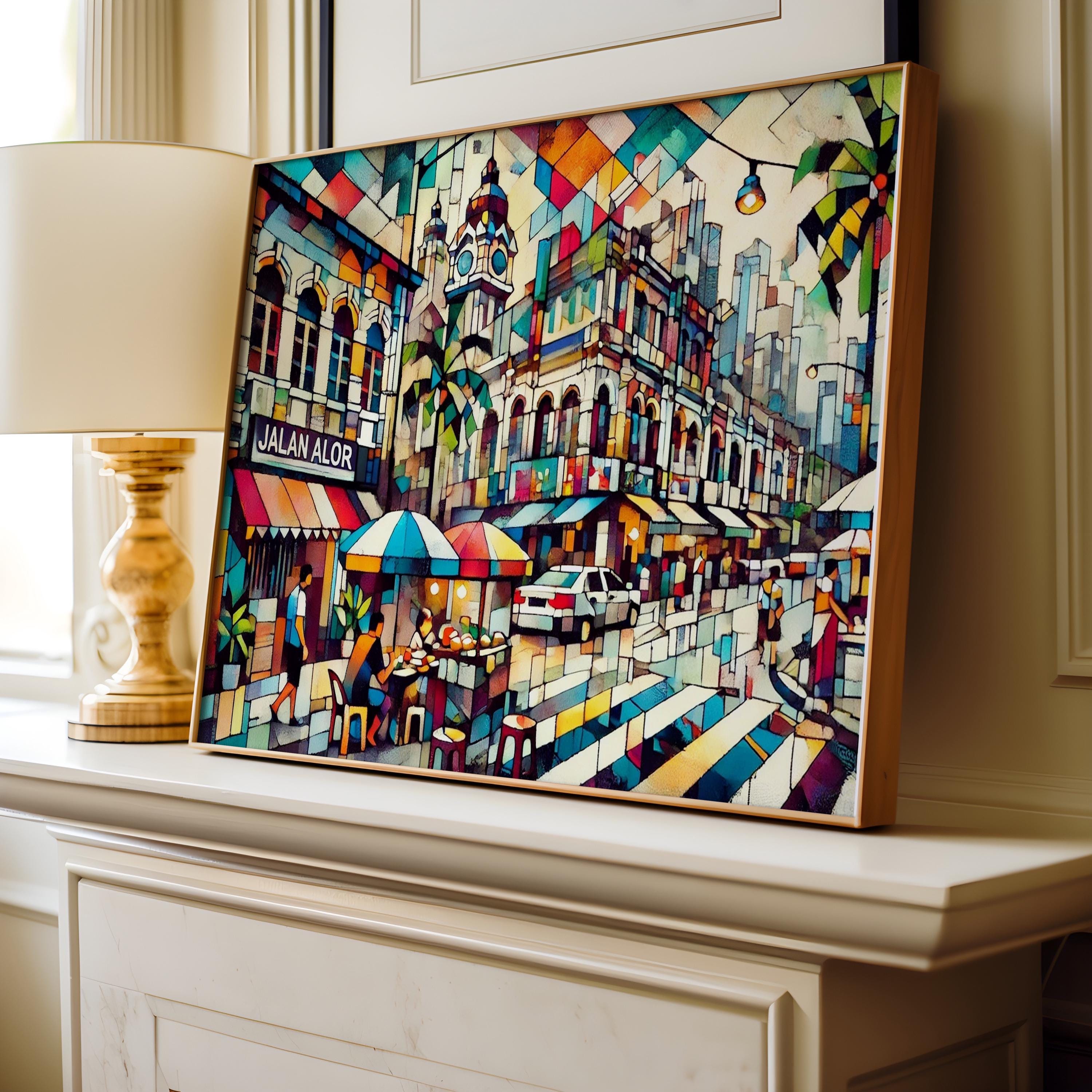 Jalan Alor Wall Art Print - Kuala Lumpur Travel Poster, Malaysia Art, Malaysian Decor, Housewarming Gift, Iconic Street Food Scene