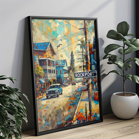 Print Rockport Wall Art Texas Travel Poster American Decor Gift Housewarming American Art Beach Scene