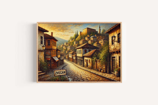 Zvecan Art Print - Kosovo City Travel Poster, European Wall Art, Zvecan Gift, Housewarming Decor, Unique Kosovo Artwork, Travel Home Accent