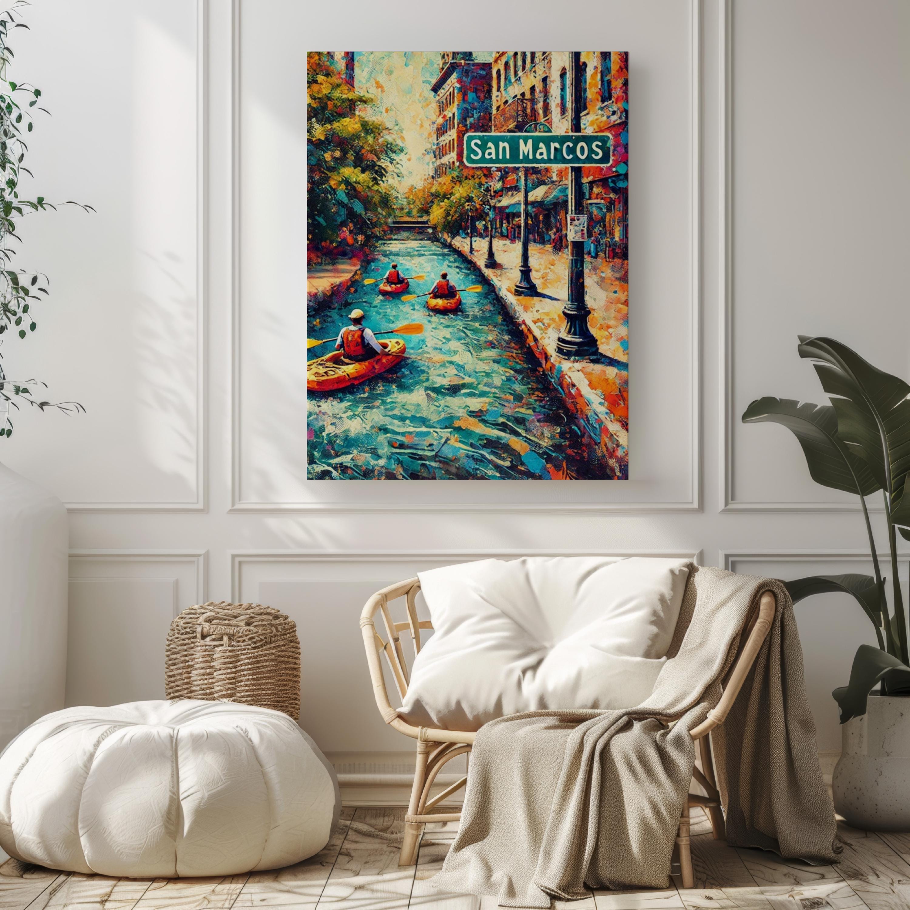 San Marcos Travel Print - San Marcos, Texas, USA