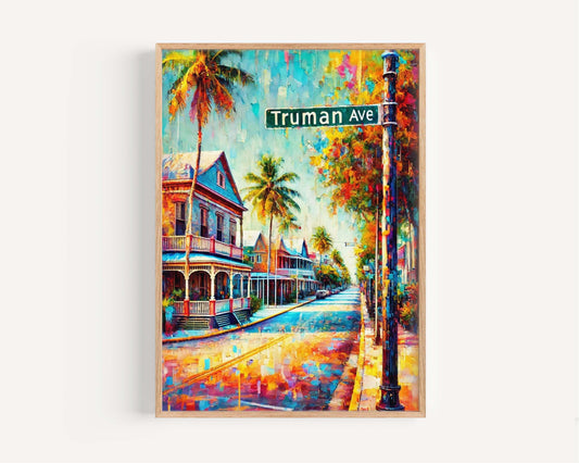 Truman Ave Print Key West Wall Art, Florida Travel Poster, Housewarming Gift, Coastal Decor, FL Art, Vacation Home Wall Decor