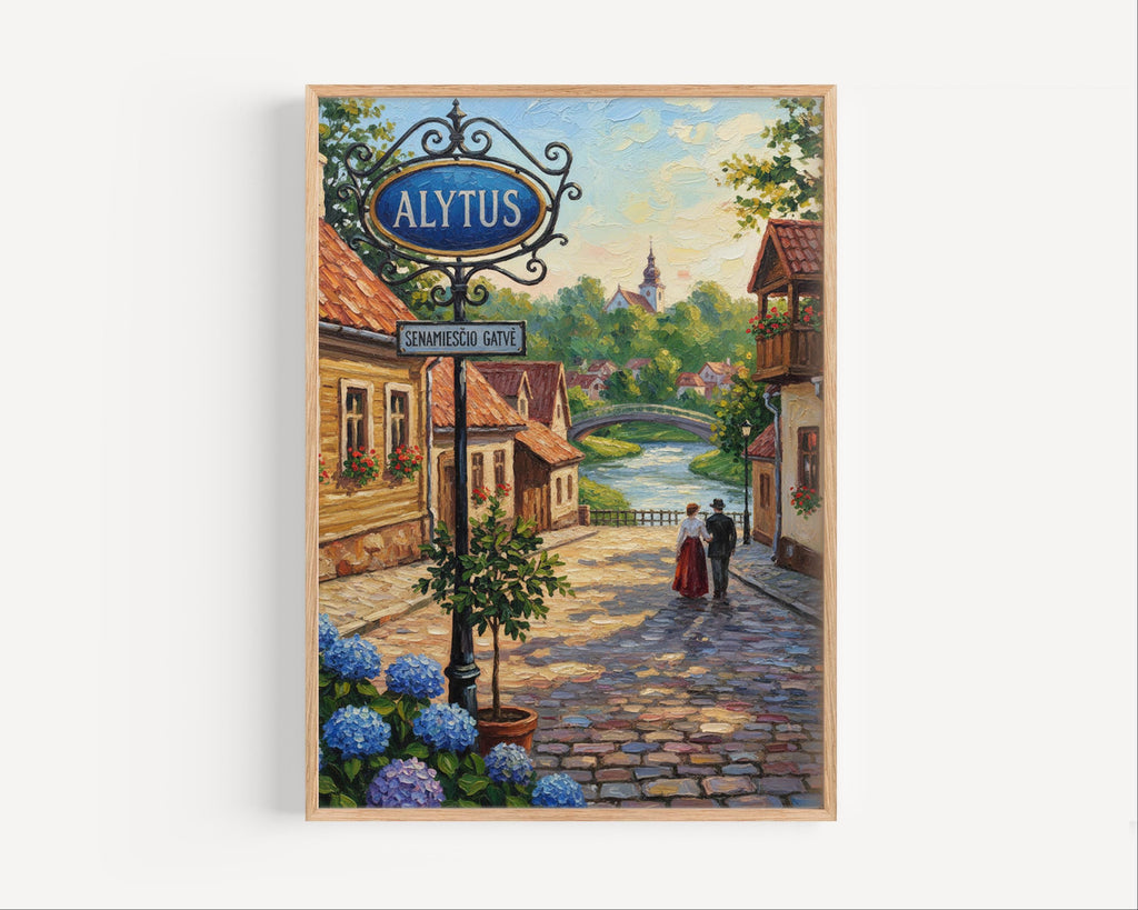 Alytus Street Sign Art Print: Lithuania Travel Poster Wall Decor