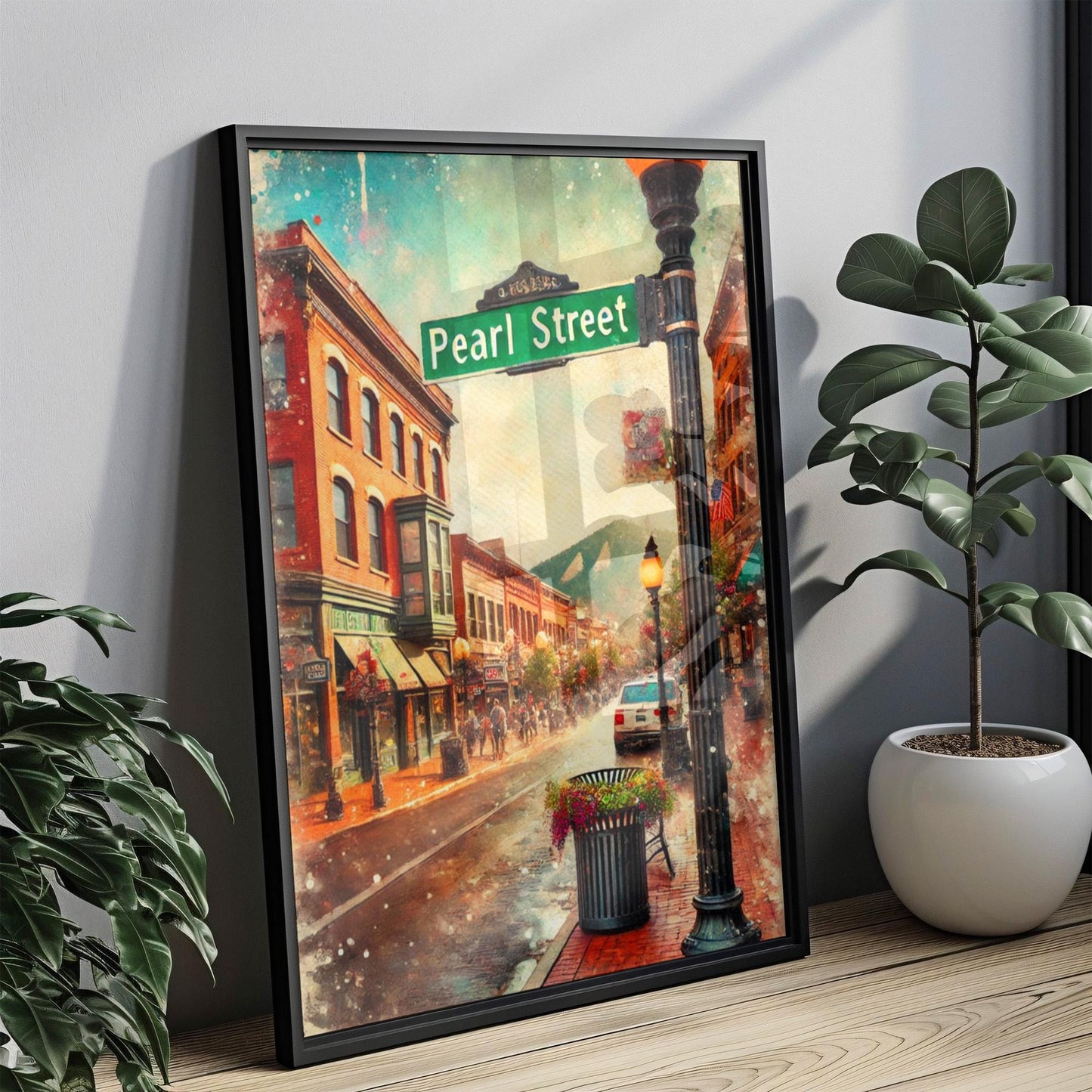 Pearl Street Boulder Colorado Art Print, Travel Souvenir