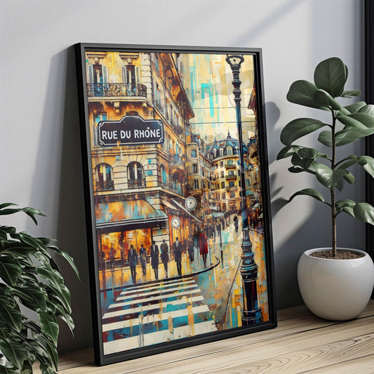 Rue du Rhône Wall Art, Geneva Print, Switzerland Travel Poster, Cityscape Decor, European Luxury Art, Housewarming Gift, Framed or Unframed