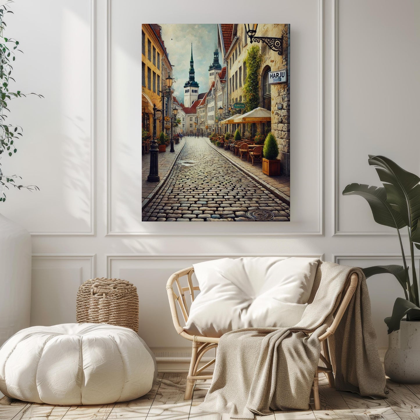 Harju Street Art Print: Tallinn Estonia Travel Poster