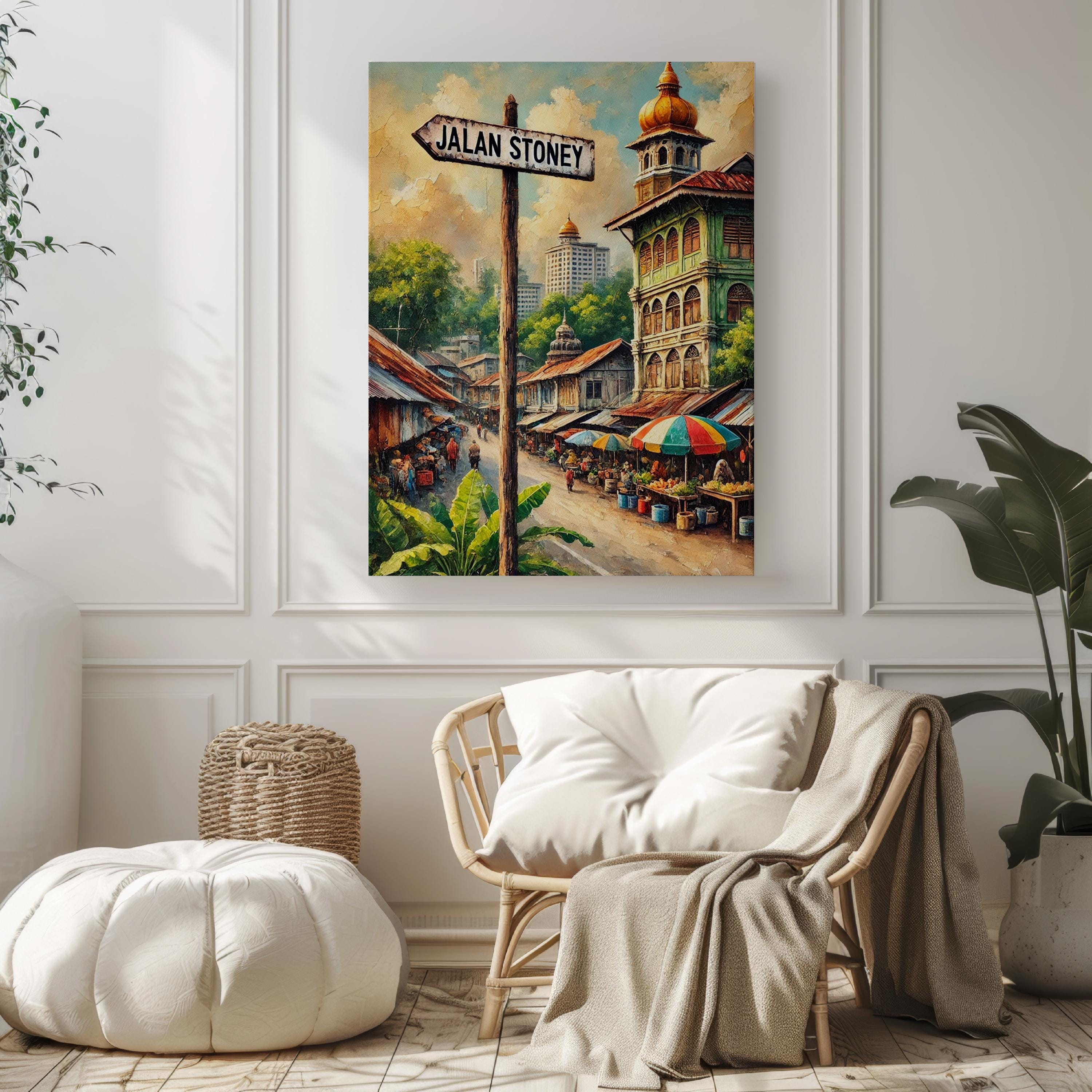 Jalan Stoney Wall Art, Bandar Seri Begawan Print, Brunei Travel Poster, Asian Artwork, Cultural Home Decor, Travel Souvenir