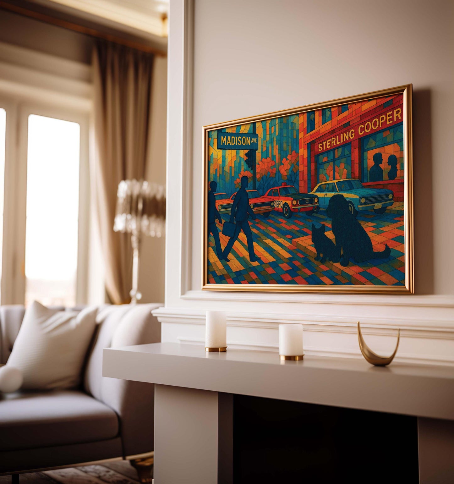 Robert Piece of Madison Street Wall Art, Custom Cityscape Painting, Modern Urban Decor, Sterling Cooper Inspired Artwork, Unique Home Gift
