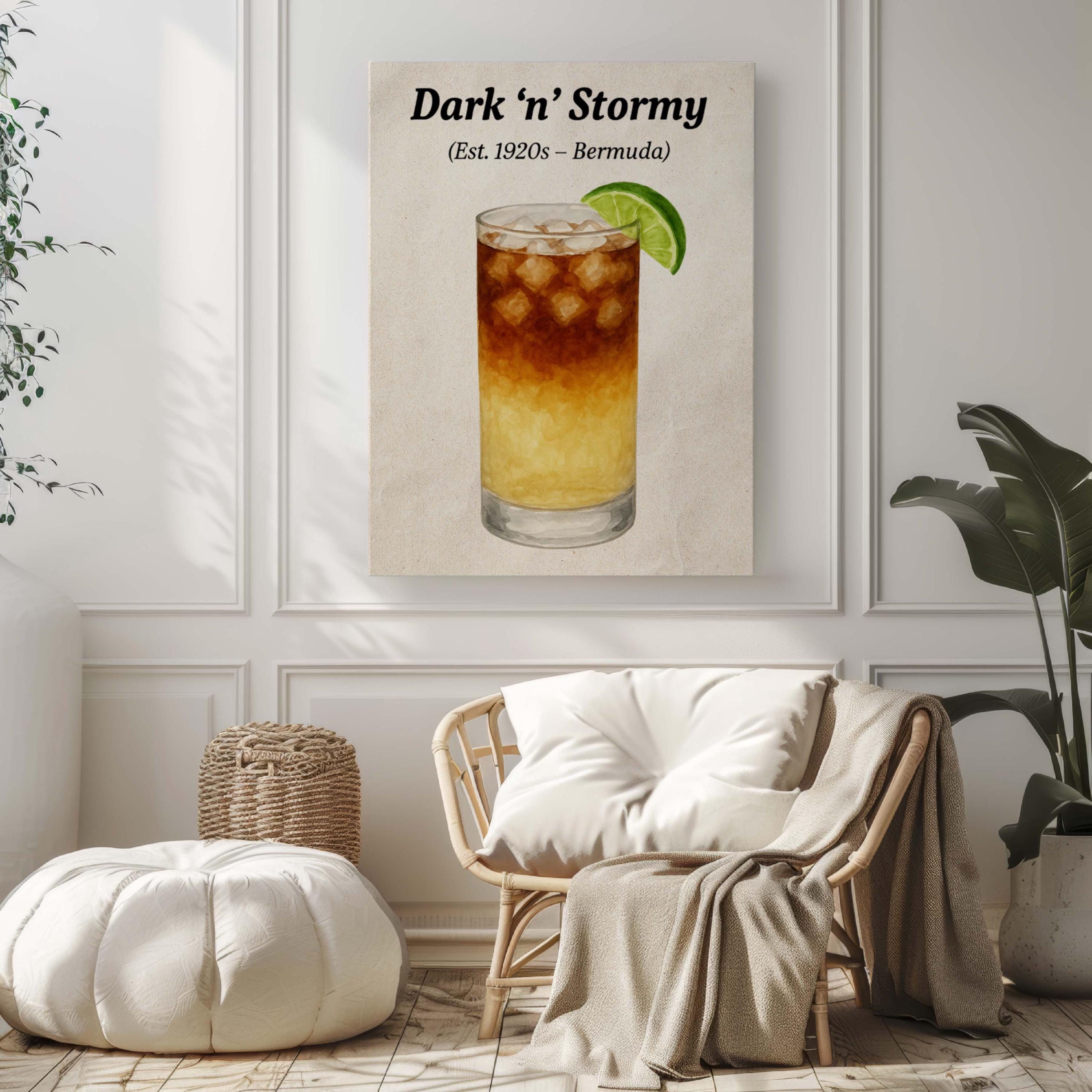 Dark 'N' Stormy Cocktail Print Minimalist