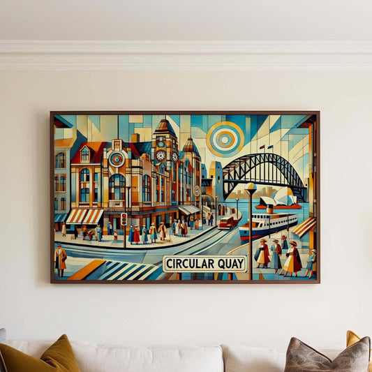 Circular Quay Print Sydney Wall Art, Travel Poster Australia Gift, Housewarming Decor, Coastal Australia Art, Modern Travel Print