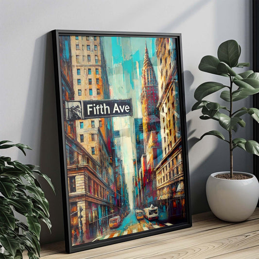 Fifth Ave Print Manhattan Art New York Poster NYC Wall Decor Travel Gift Housewarming Gift