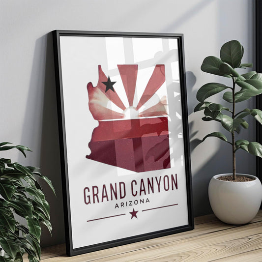 Arizona Grand Canyon Wall Art Print - Travel Decor, AZ Gift, College Dorm & Housewarming Artwork, Scenic Canyon Landscape Poster