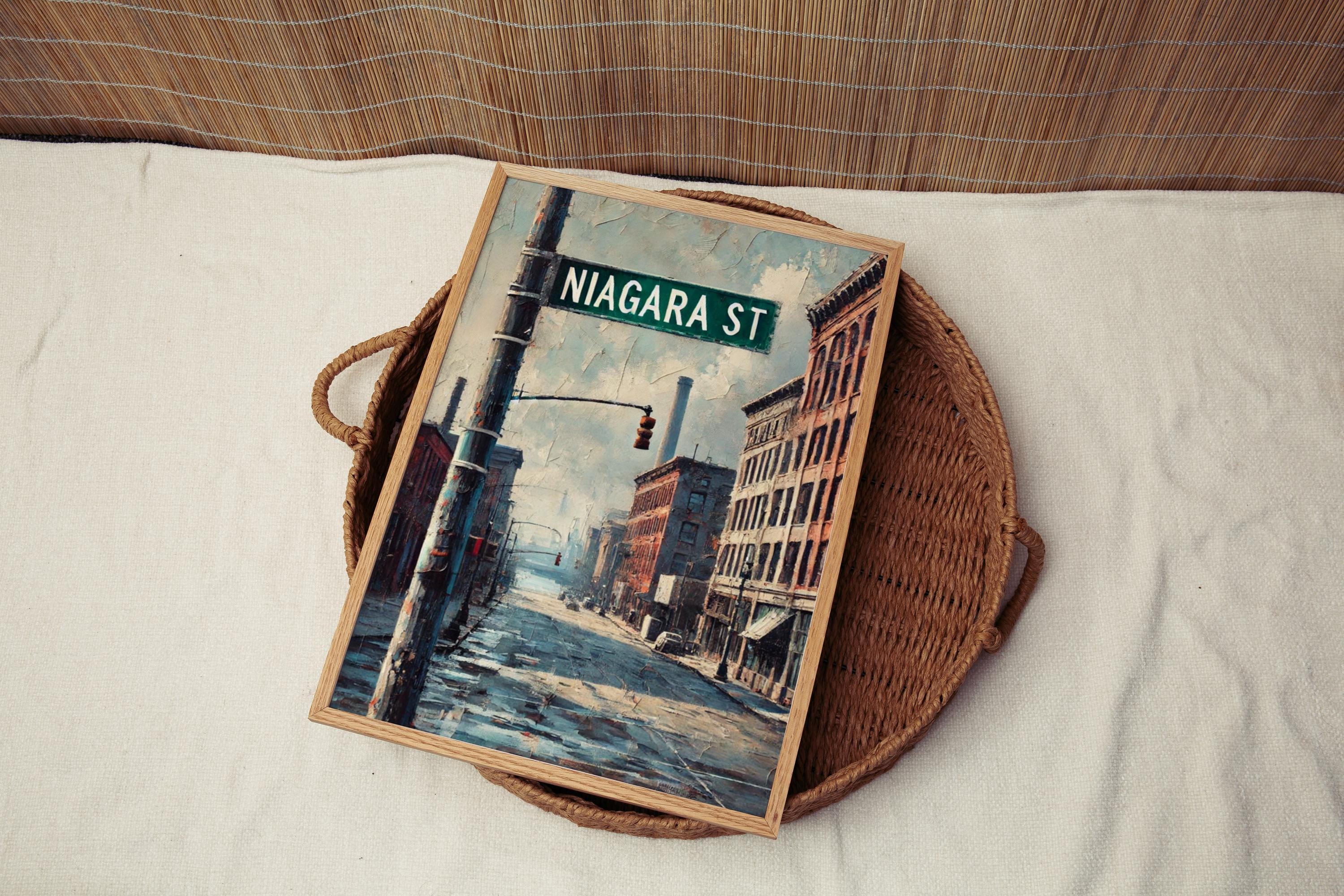 Niagara Street Vintage Print - Buffalo, New York, USA