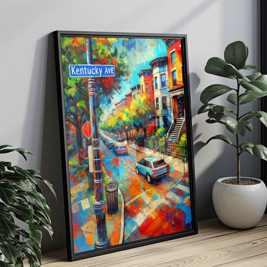 Washington DC Kentucky Ave Wall Art, Travel Poster Print, USA Gift & Housewarming Decor, Washington DC Map Art, Travel Wall Print