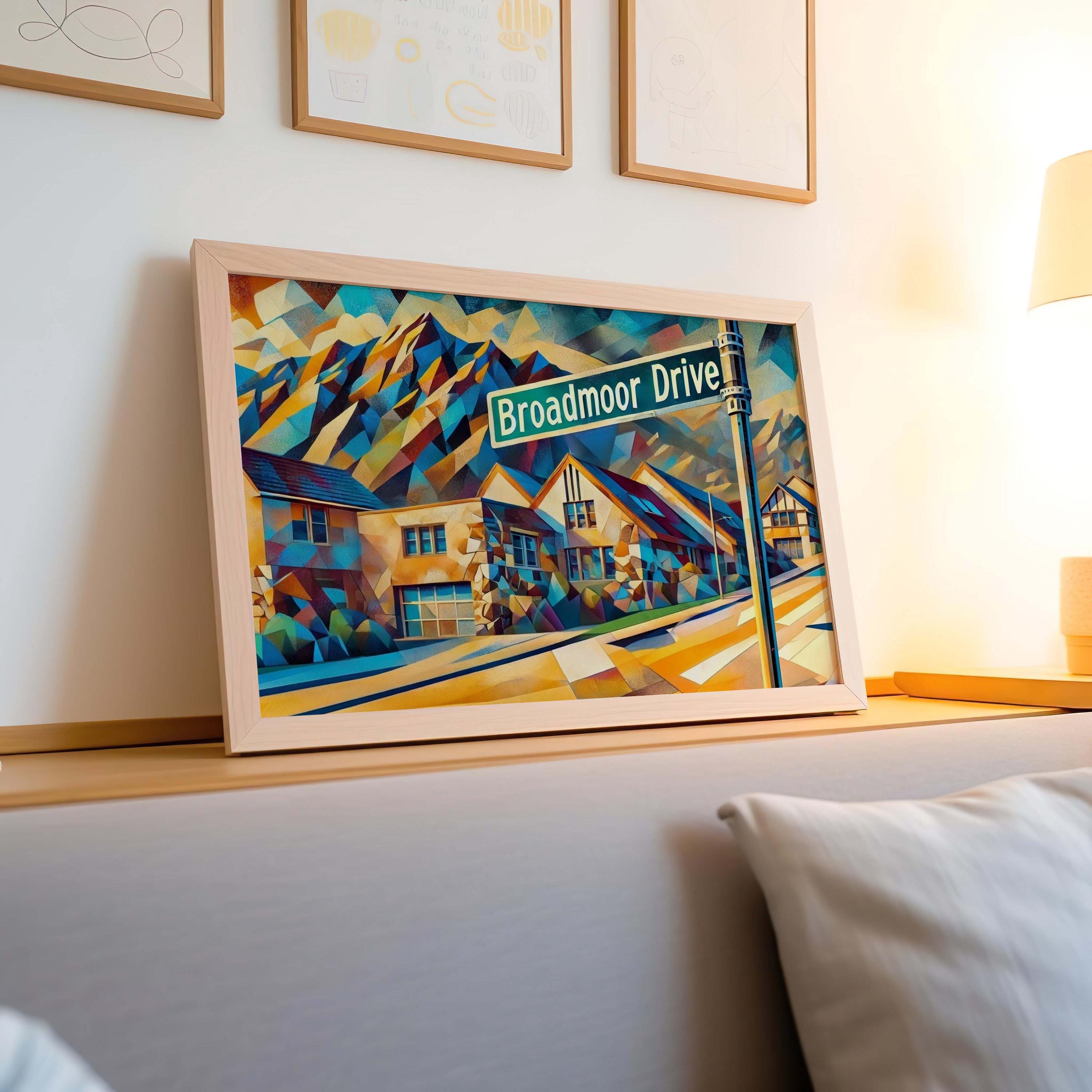 Wall Art Broadmoor Drive Print Colorado Springs Travel Poster Home Decor Housewarming Gift CO Art