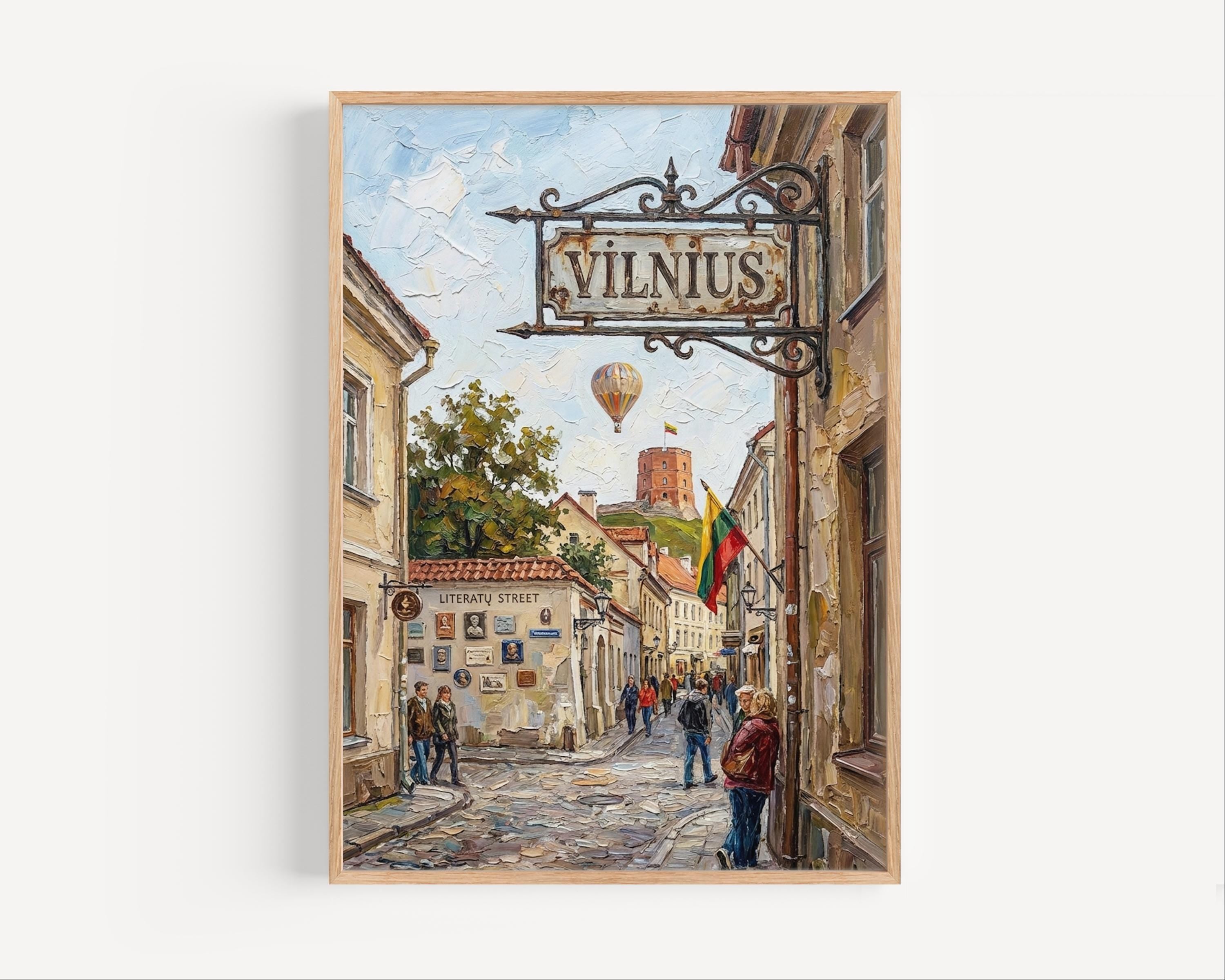Vilnius Street Sign Art Print: Lithuania Capital City Travel Poster
