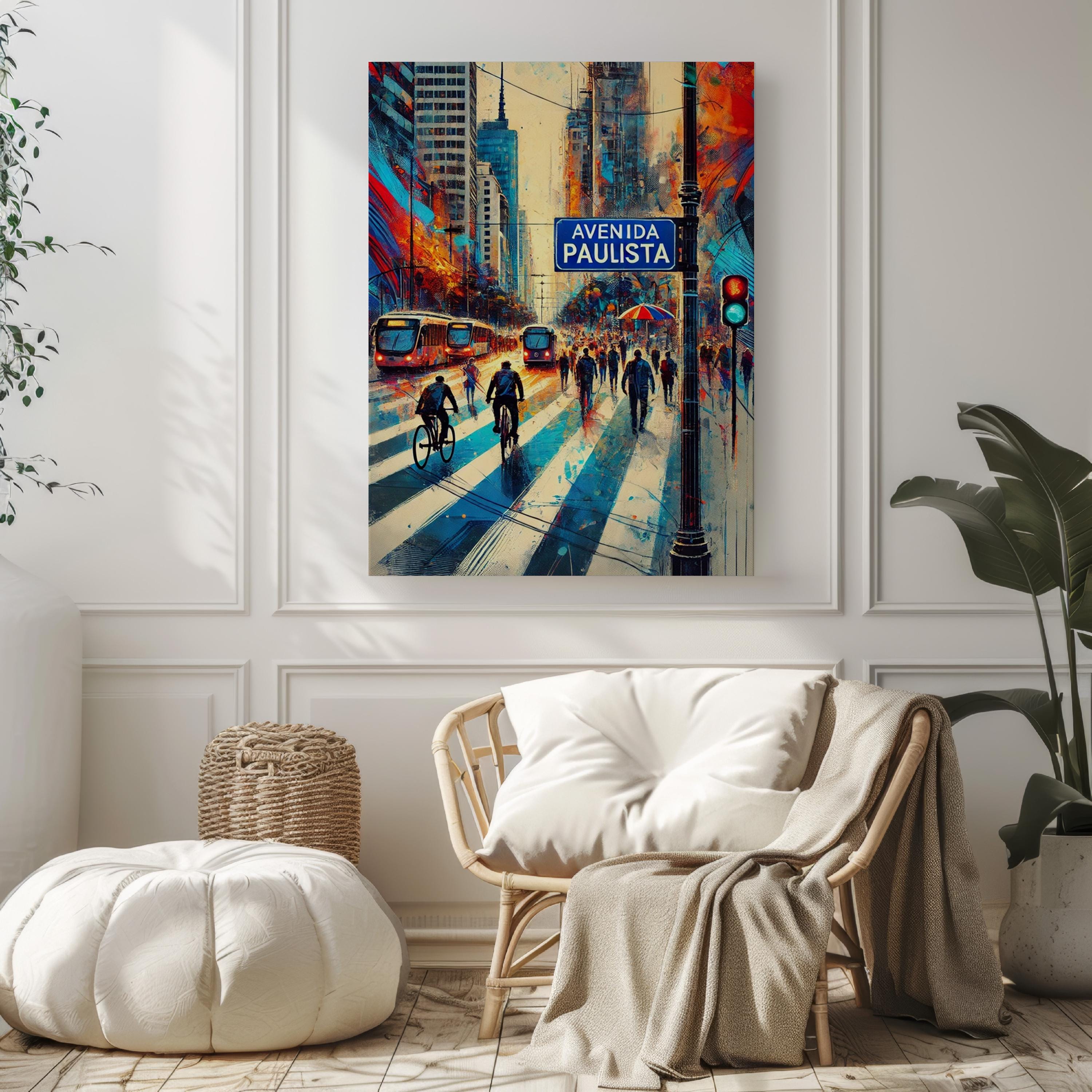 Avenida Paulista Wall Art Print - São Paulo Brazil Travel Poster, Brazil Art Gift, Modern Home & Housewarming Decor