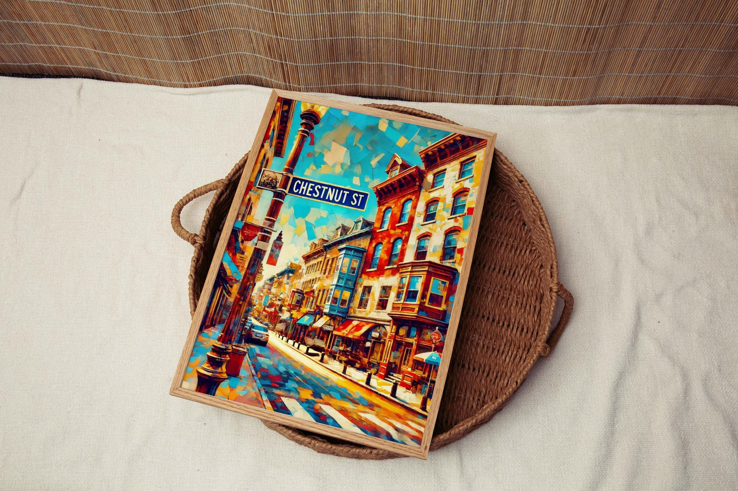 Chestnut St print Philadelphia Wall Art Travel Poster Philly Gift Pennsylvania Housewarming Decor