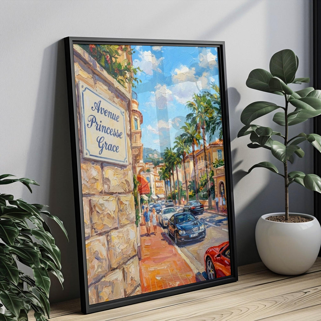 Avenue Princesse Grace Wall Art Print: Monte Carlo Monaco Travel Poster