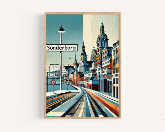 Sonderborg Art Print - Denmark Travel Poster, Europe Wall Art, City Gift, Housewarming Decor, Scandinavian Home Decoration
