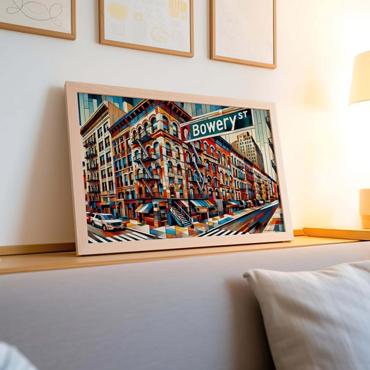 Bowery Print New York Wall Art NYC Travel Poster Modern NYC Artwork Housewarming Gift