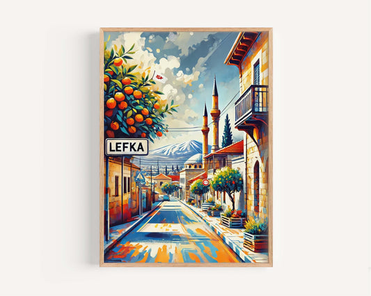 Lefka Art Wall Print - Cyprus City Travel Poster, European Artwork, Housewarming Gift, Lefka Wall Decor, Cyprus Travel Print