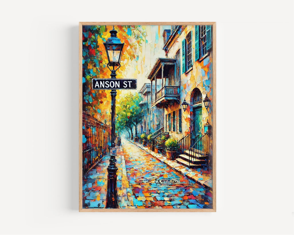 Anson St Map Print - Charleston, South Carolina, USA