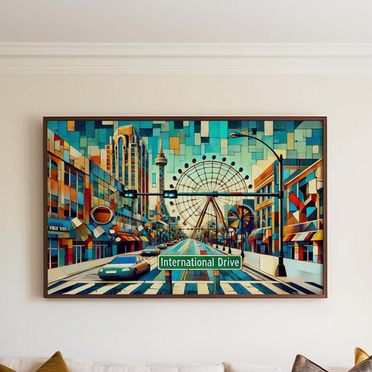 International Drive Wall Art - Orlando Travel Print & Poster, FL Art Gift, Housewarming Decor, Unique Orlando Souvenir