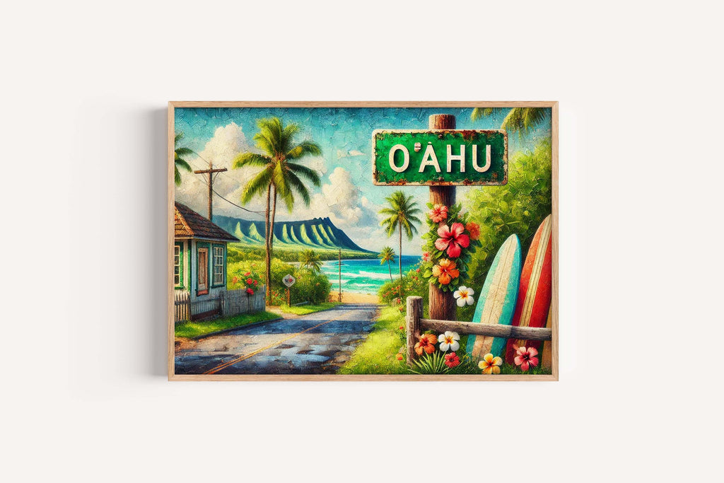 Oʻahu Print Minimalist - Hawaii, USA