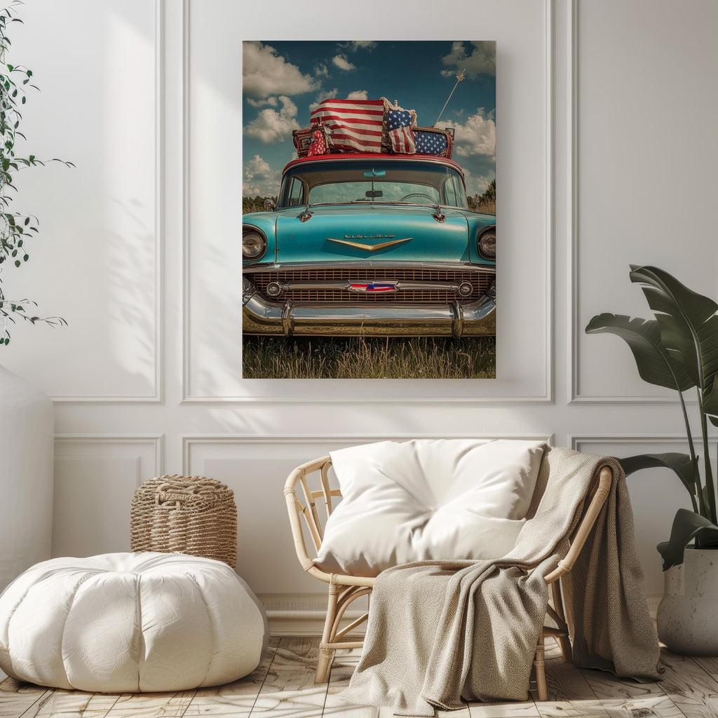 American Car Poster Vintage - United States
