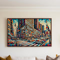 Times Square Wall Art Cubism Print - Manhattan NYC Travel Poster, Modern Urban Decor, Unique Housewarming Gift, Vibrant Cityscape Artwork