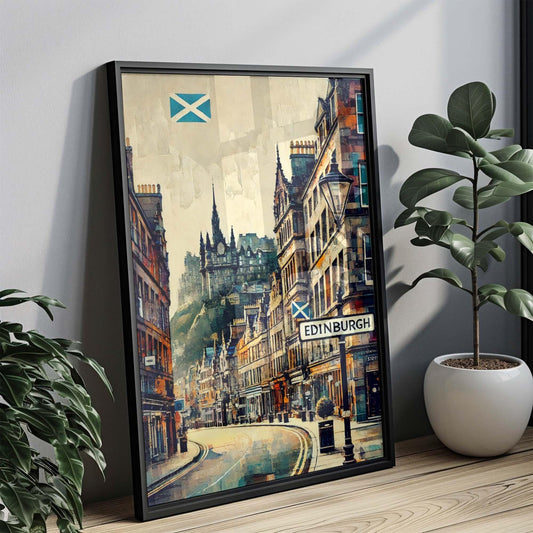 Edinburgh Art Print - Scotland Wall Art Travel Poster, European Home Decor, Housewarming Gift, Vintage Style Edinburgh Travel Map