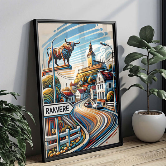 Rakvere Art Wall Print – Estonia City Travel Poster, European Home Decor, Rakvere Gift, Housewarming Present, Modern Travel Wall Art