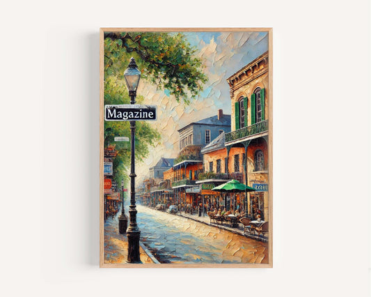 Magazine St Print - New Orleans Wall Art, Louisiana Travel Poster, Housewarming Gift